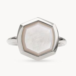 Kendra Scott Davis Sterling Silver Cocktail Ring in Ivory Mother-of-Pearl